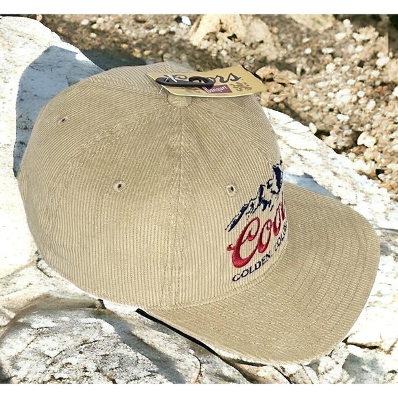 Coors Beer Khaki Corduroy Snapback Golden Colorado Banquet Trucker Hat Cap New - Picture 13 of 15